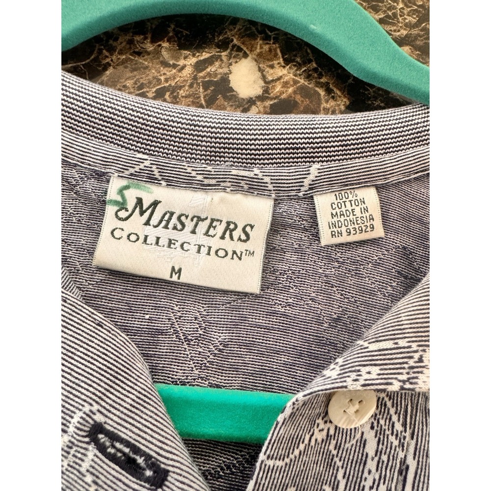 Vintage Masters Collection Women's Gray Tropical Floral Polo Shirt Sz M Golf - Picture 9 of 9